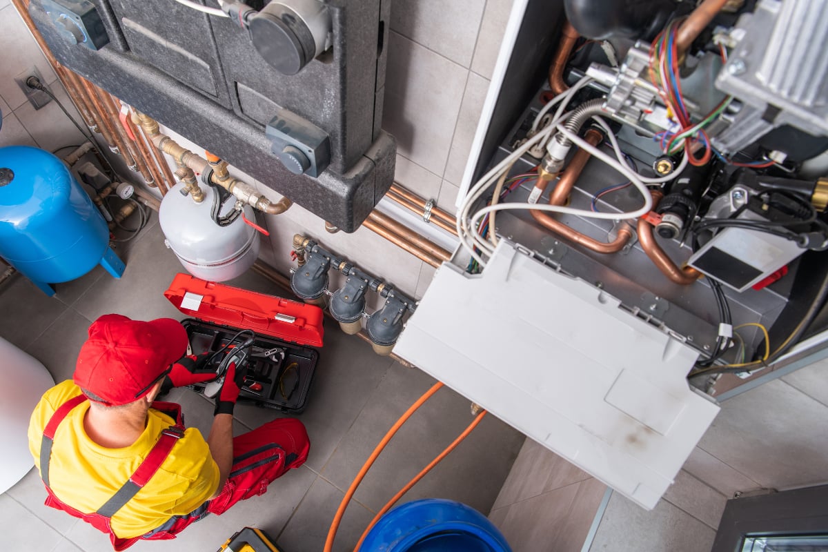 man proactively checking electrical box